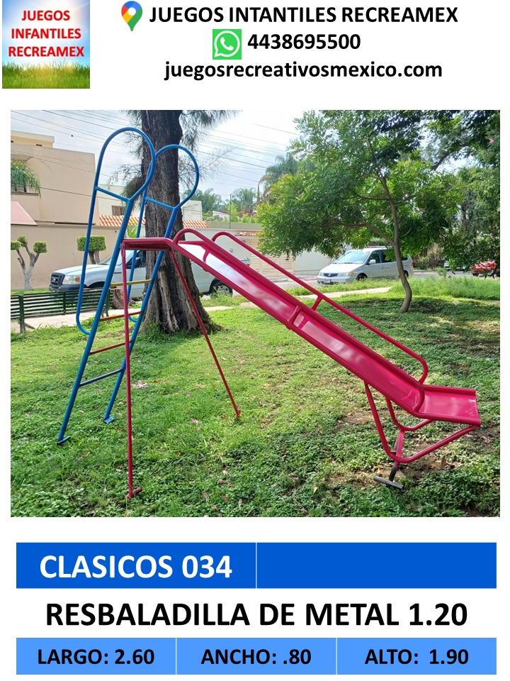 resbaladilla de metal 1.20m